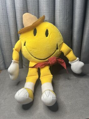 Commonwealth Smile Face Cowboy Doll 14 Inch Plush Stuffed Toy Arms Legs
